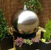 Esfera de acero inoxidable pulido con luces LED (65cm)